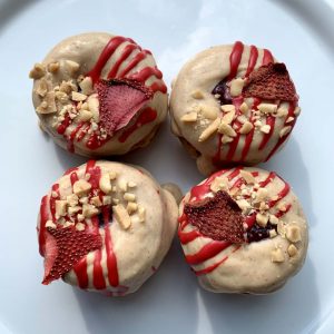 Peanut Butter Jelly Time Vegan Gluten-Free Baked Doughnuts