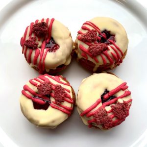 Raspberry Ripple Vegan Gluten Free Baked Doughnut