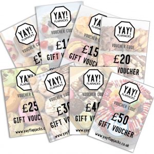 YAY! Flapjacks range of gift vouchers