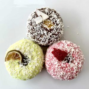 Lamington doughnuts vegan gluten free baked treats