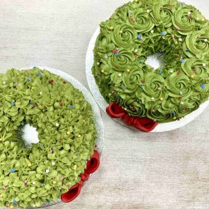 Christmas wreath cake doughnut festive seasonal gluten-free vegan treat