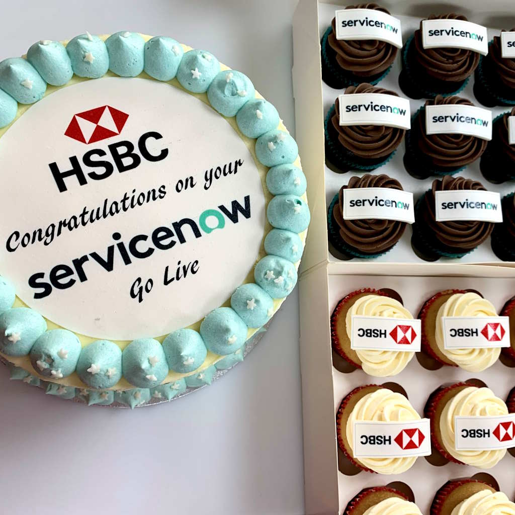 HSBC servicenow corporate event gluten-free vegan treats dessert table